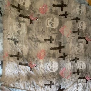 Skulls, crosses and roses scarf/wrap